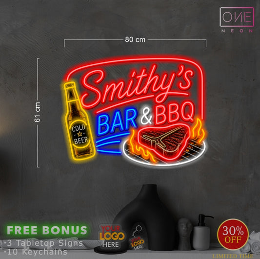 SMITHY'S BAR & BBQ | LED Neon Sign