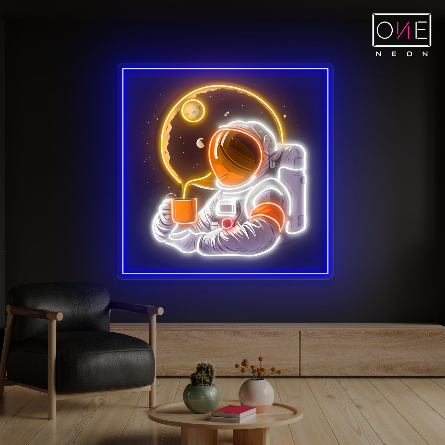 Panneau néon à LED Moonlight Coffee Artwork