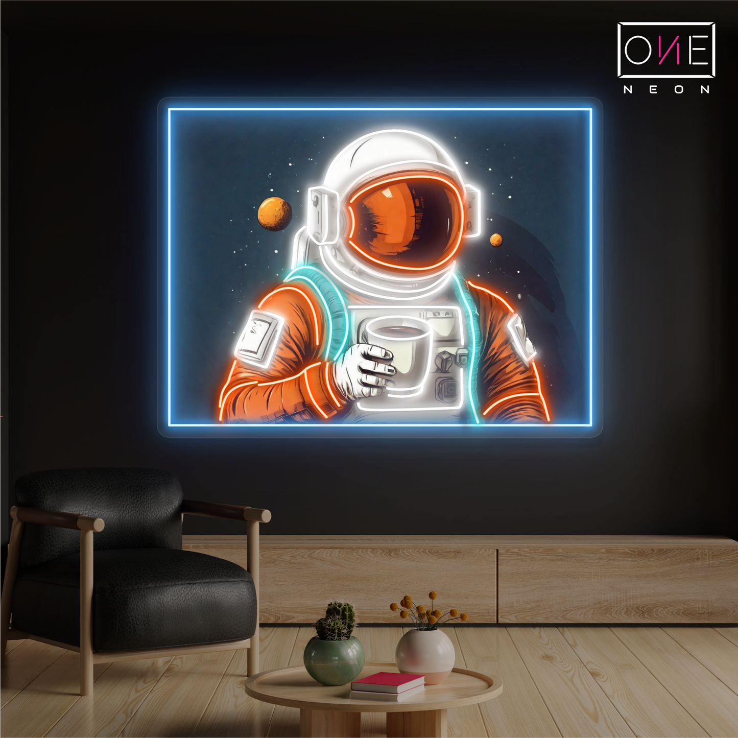 Enseigne au néon à LED Cosmic Coffee Break Artwork