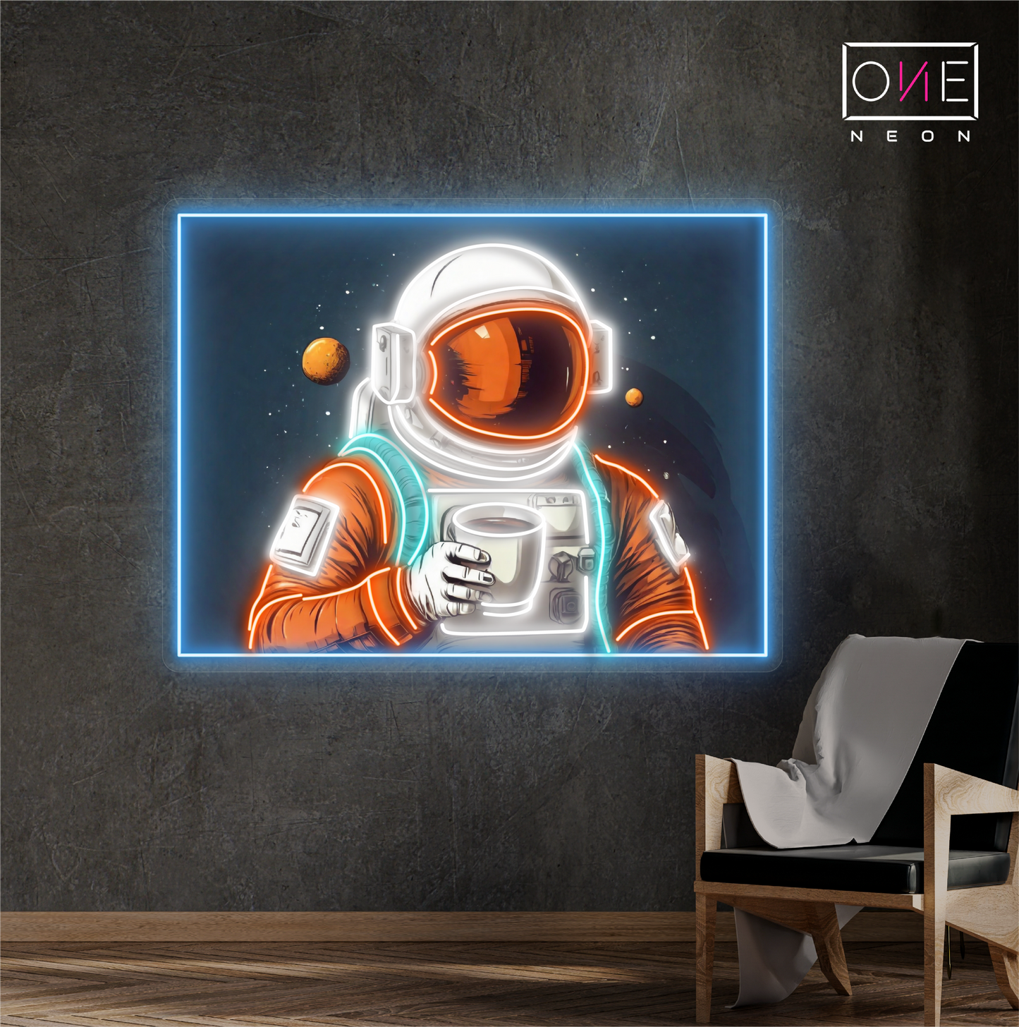 Enseigne au néon à LED Cosmic Coffee Break Artwork