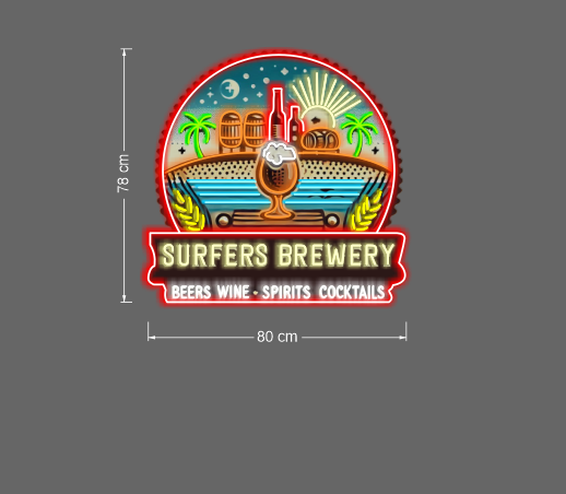 Surfers Brewery ( 3 signs)| LED Neon Sign