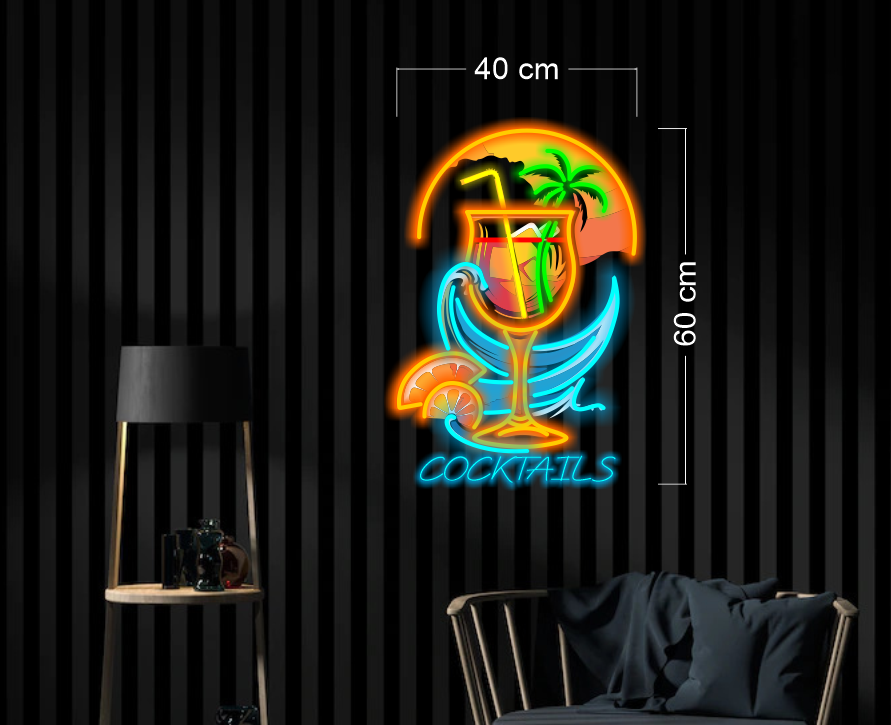 GREEN GEEK & COCKTAILS | LED Neon Sign (2 Waterproof signs)
