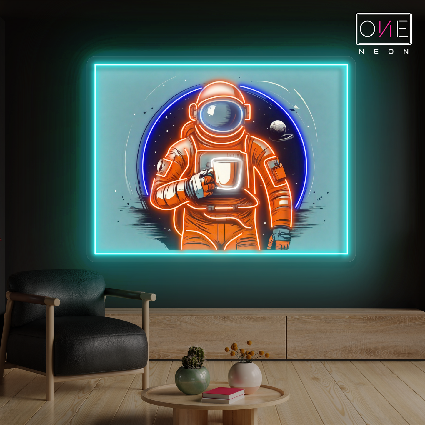 Panneau néon à LED Spacewalk Coffee Artwork