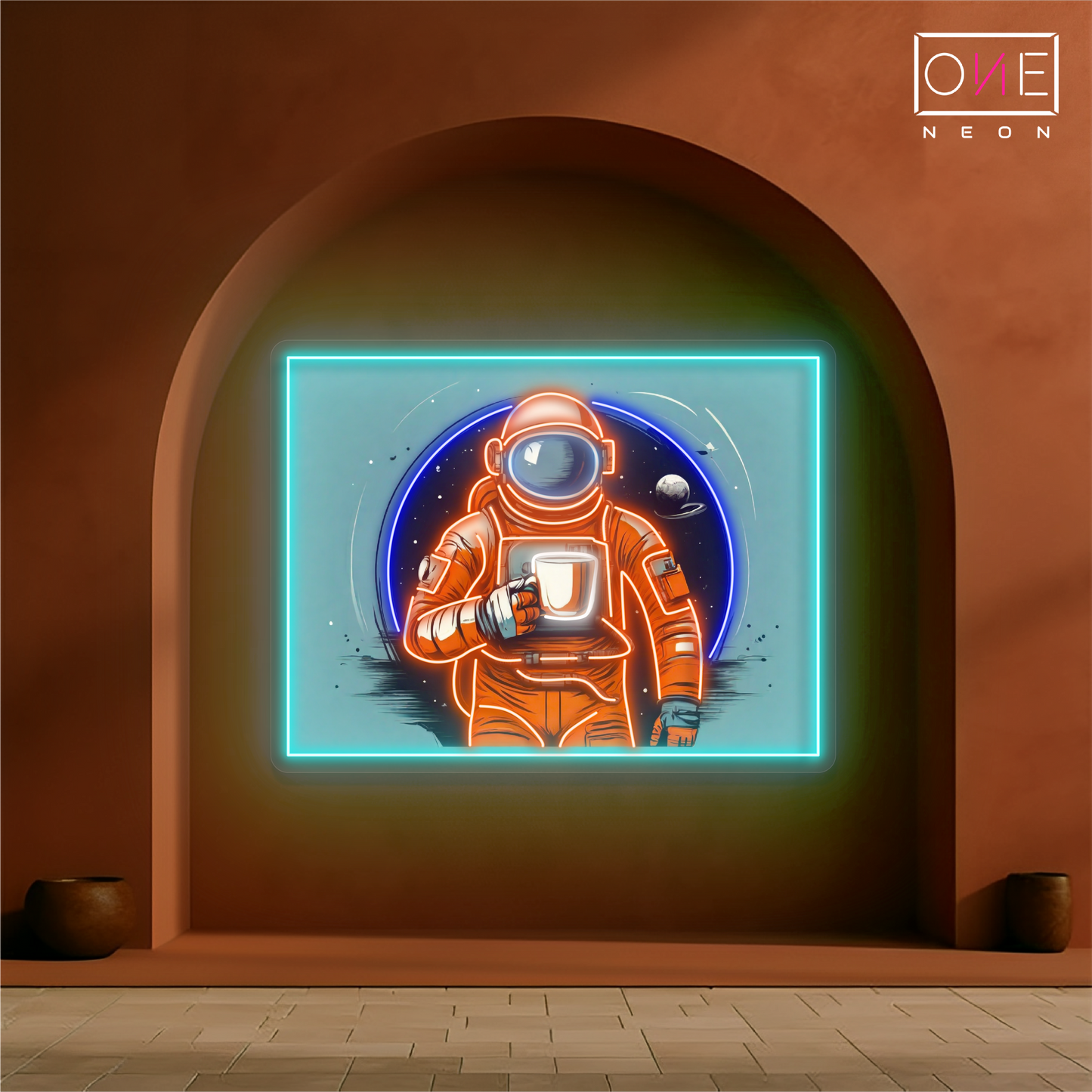Panneau néon à LED Spacewalk Coffee Artwork