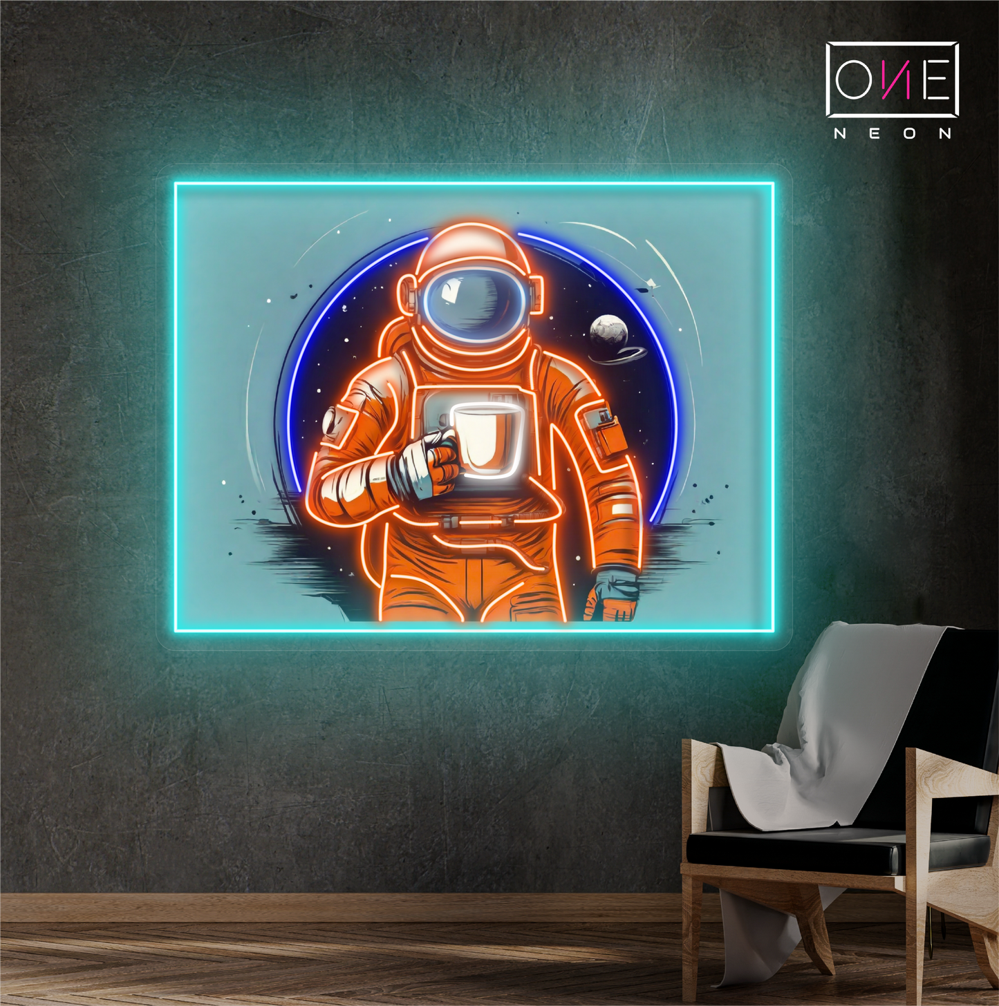 Panneau néon à LED Spacewalk Coffee Artwork