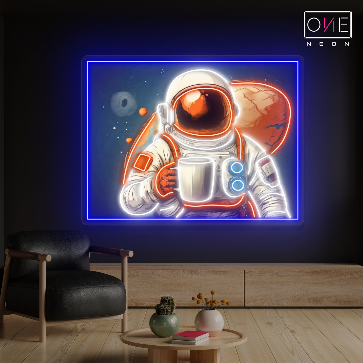 Enseigne au néon à LED Martian Coffee Artwork