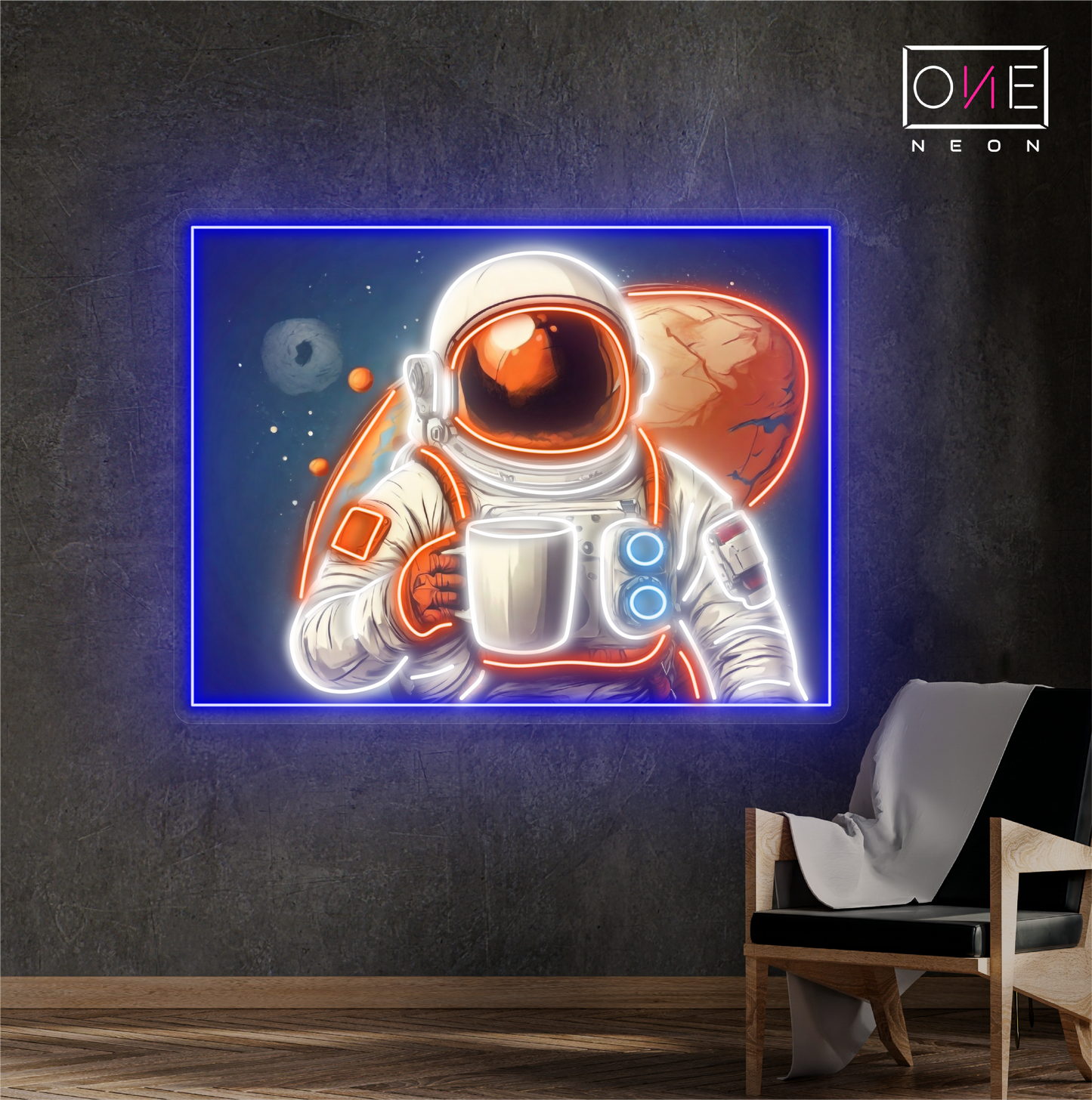 Enseigne au néon à LED Martian Coffee Artwork