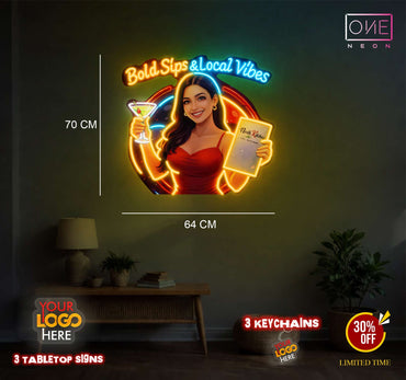 Bold Bites & Local Vibes | LED Neon Sign (2 signs)
