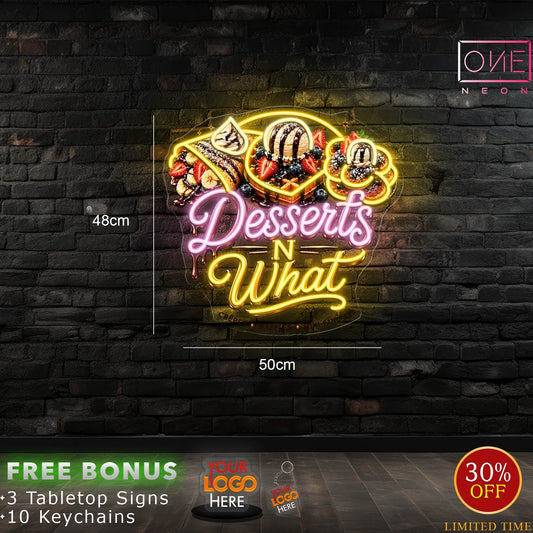 Desserts N What| LED Neon Sign (1 outdoor + 1 indoor sign)