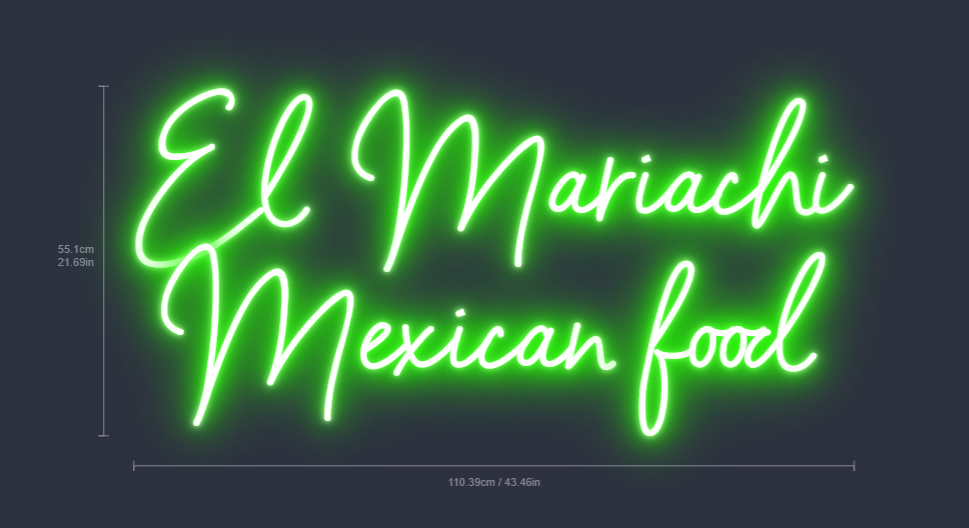 Enseigne au néon LED - Cuisine mexicaine El Mariachi