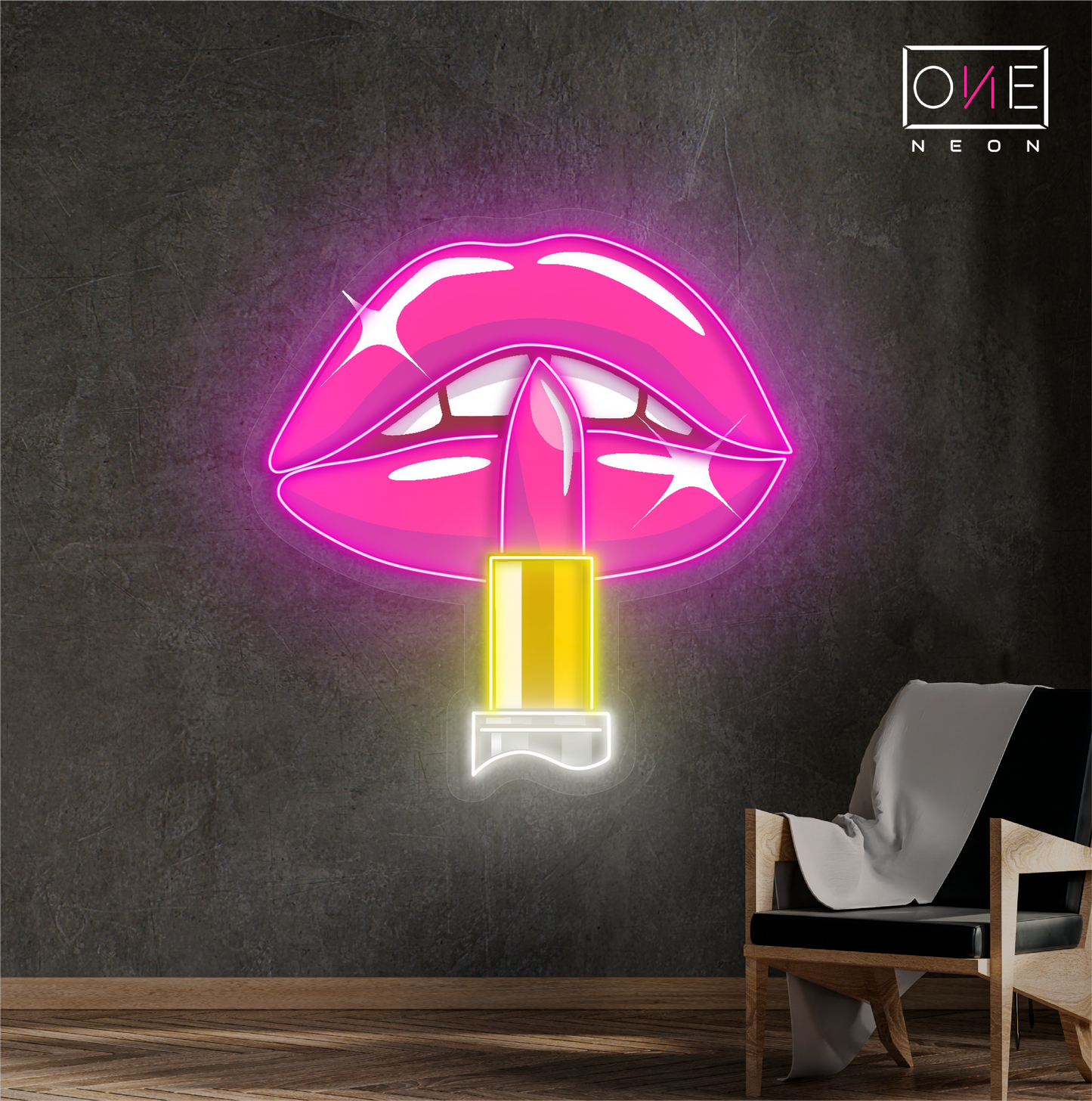 Panneau néon LED Luxe Lips Artwork