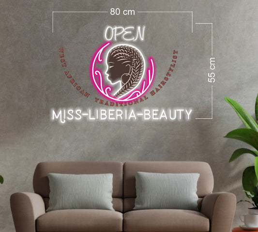 OPEN Miss-Liberia-Beauty | LED Neon Sign