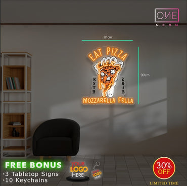 MOZZARELLA PIZZA LOGO | LED Neon Sign (2 signs)