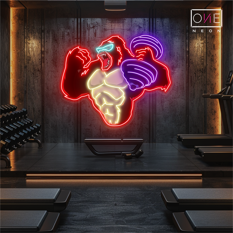 Enseigne au néon à LED Gorilla Strength Artwork