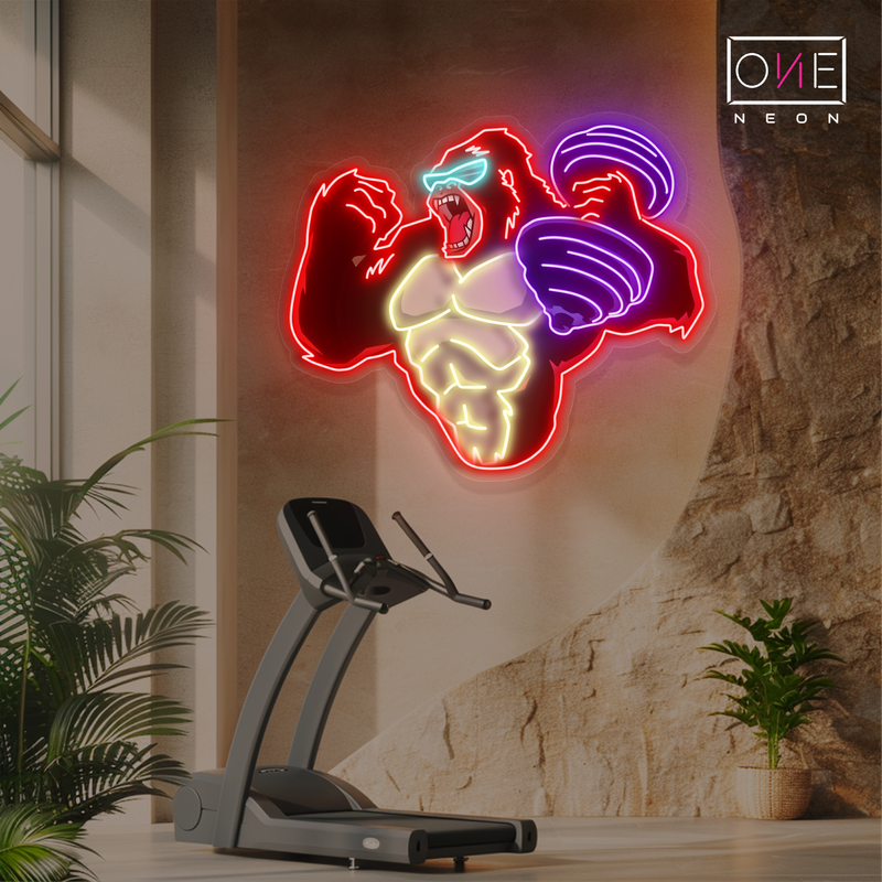 Enseigne au néon à LED Gorilla Strength Artwork