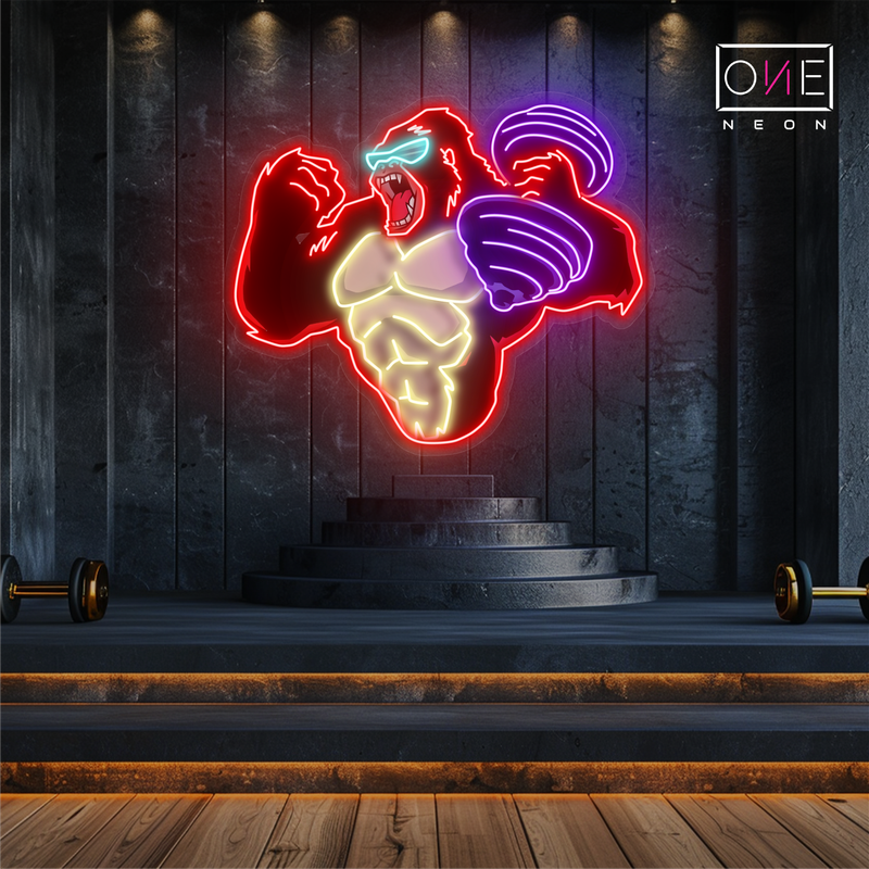 Enseigne au néon à LED Gorilla Strength Artwork
