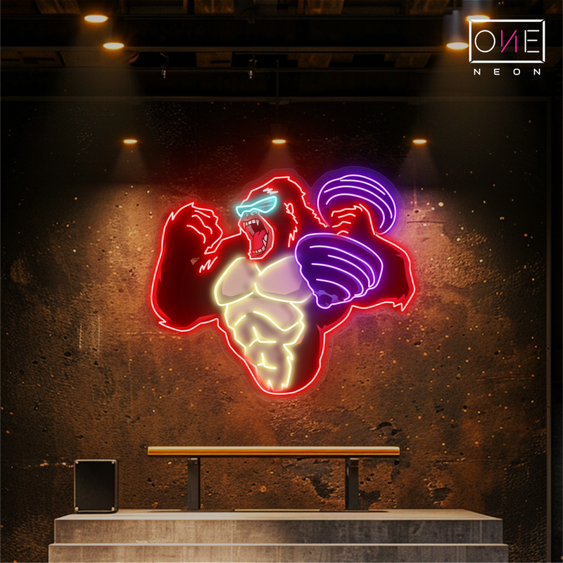 Enseigne au néon à LED Gorilla Strength Artwork