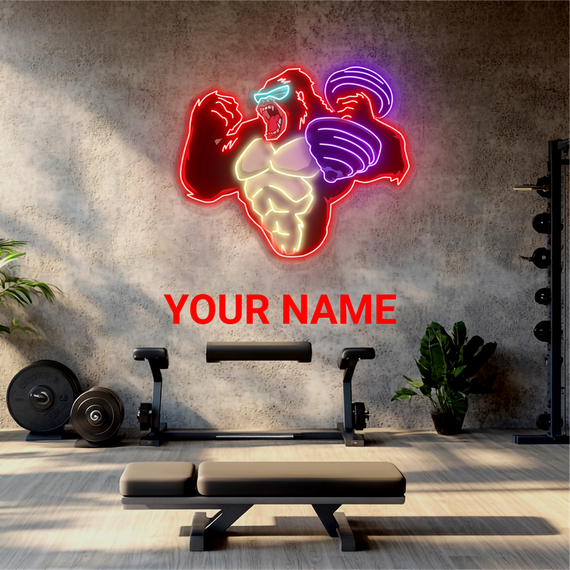 Enseigne au néon à LED Gorilla Strength Artwork