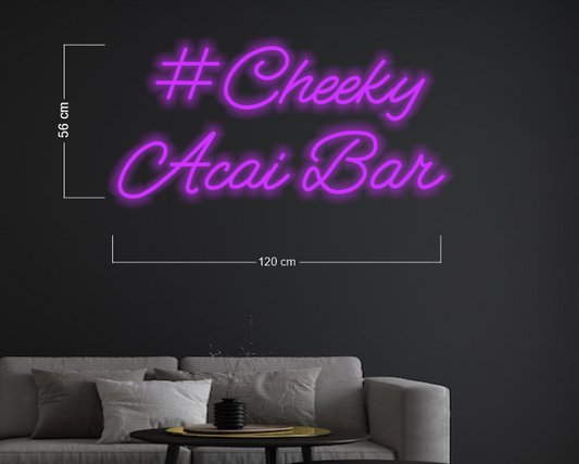 Cheeky Acai Bar+ Acai Portion Healthy (2 signs) | LED Neon Sign