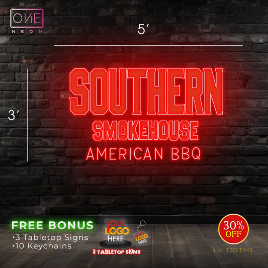 SOUTHERN SMOKEHOUSE AMERICAN BBQ | LED Neon Sign (express shipping)