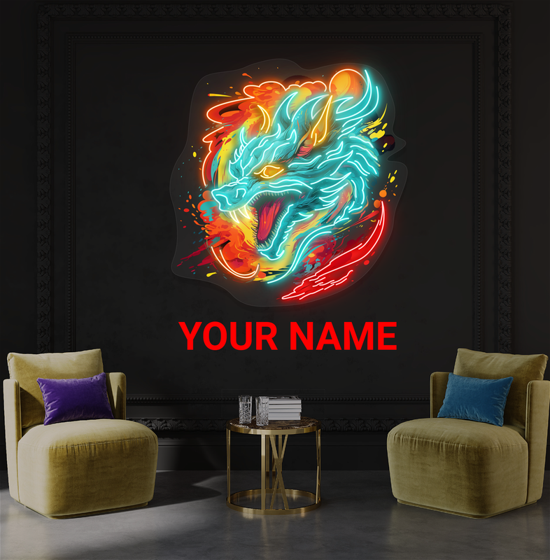 Panneau néon à LED Blazing Dragon Fury