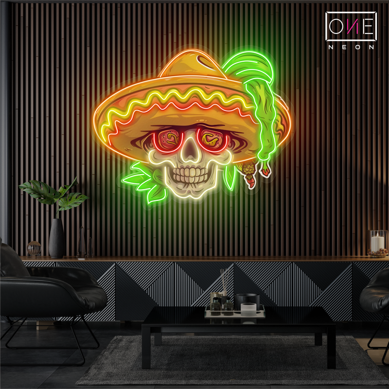 Panneau néon à LED Fiesta Skull Vibes