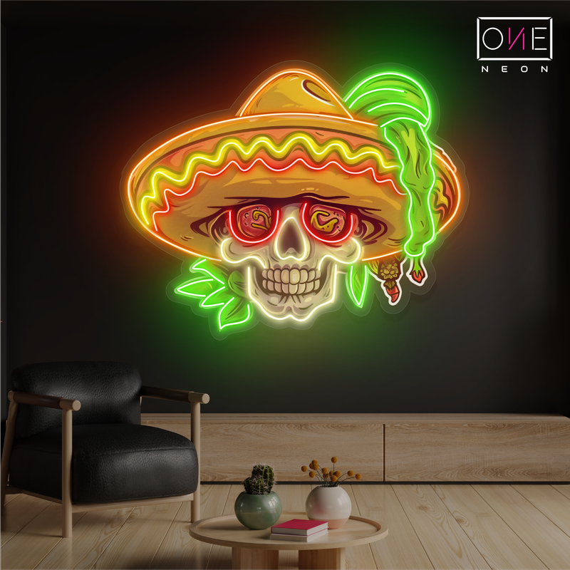 Panneau néon à LED Fiesta Skull Vibes