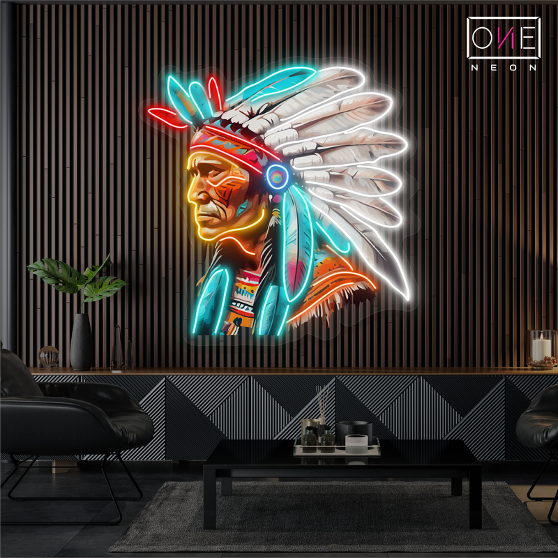 Enseigne au néon à LED Tribal Guardian Artwork
