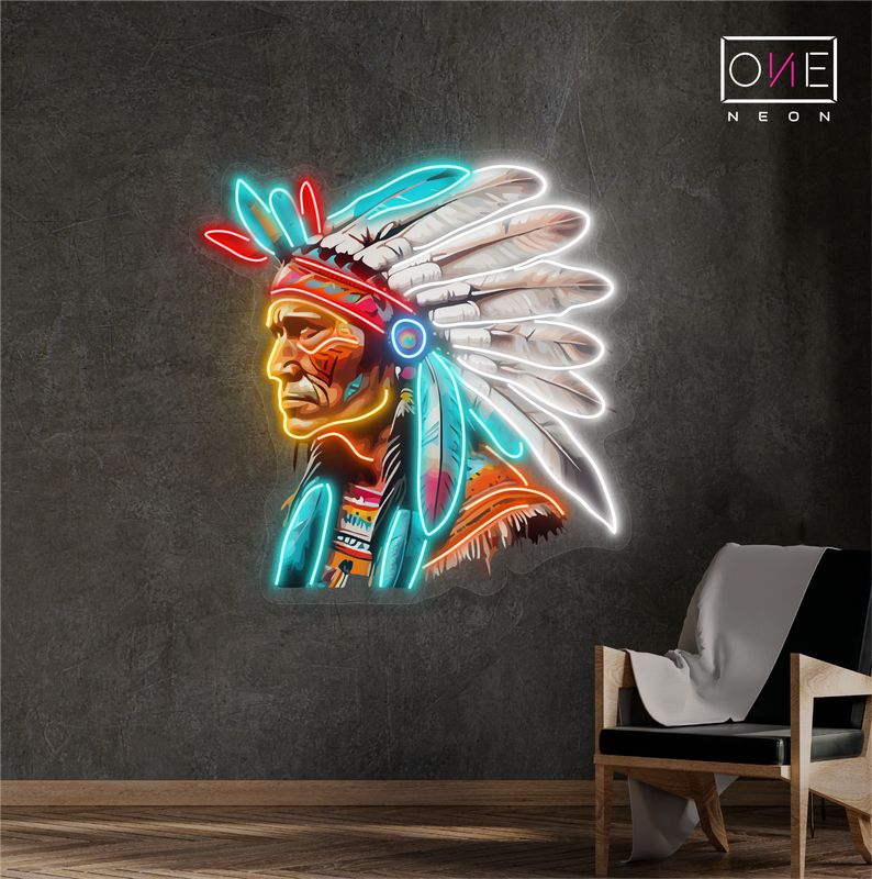 Enseigne au néon à LED Tribal Guardian Artwork