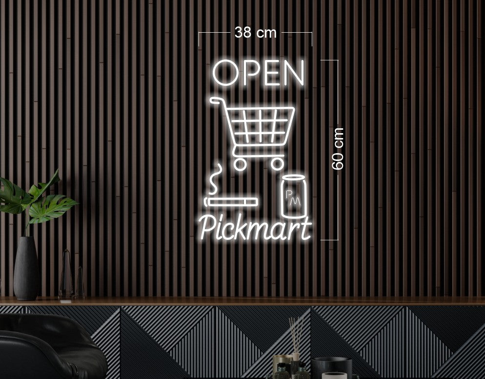 OPEN pickmart | LED Neon Sign (RGB colour)