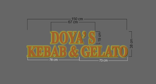 DOYA'S KEBAB & GELATO| Backlit Sign