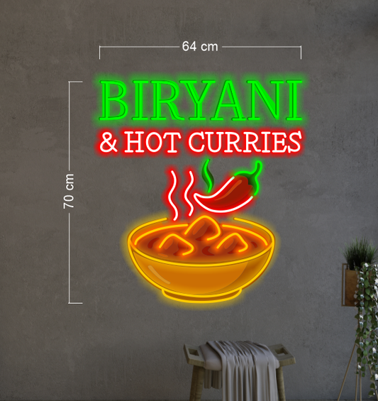 BIRYANI & HOT CURRIES | LED Neon Sign (2 signs)