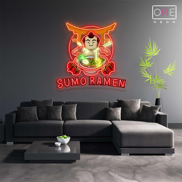 Panneau néon à LED Sumo Ramen Artwork