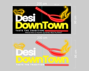 DESI DOWNTOWN taste the tradition | LED Neon Sign