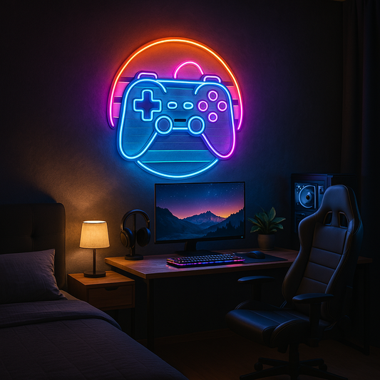 Gaming Controller Neon Signs – Wall Art for Bedrooms and Game Zones