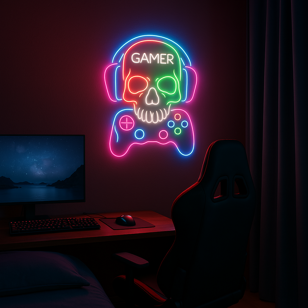 Gamer Neon Signs – Wall Art for Bedrooms and Game Zones