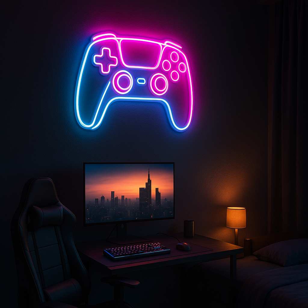 Game Pad Neon Signs – Wall Art for Bedrooms and Game Zones