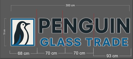 PENGUIN GLASS TRADE | Channel letter Sign