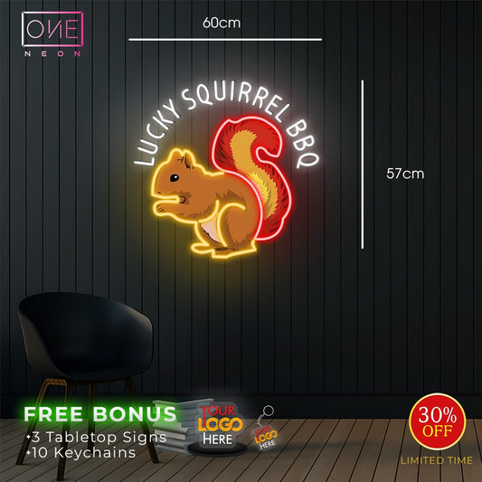 LUCKY SQUIRREL BBQ | LED Neon Sign