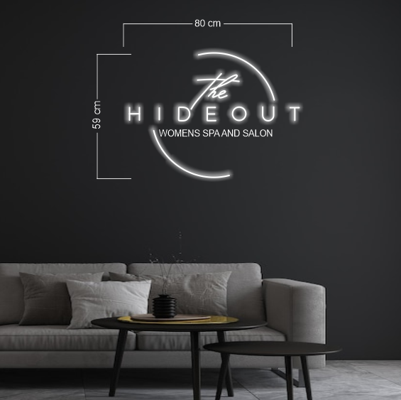 The HIDEOUT womens spa salon | LED Neon Sign