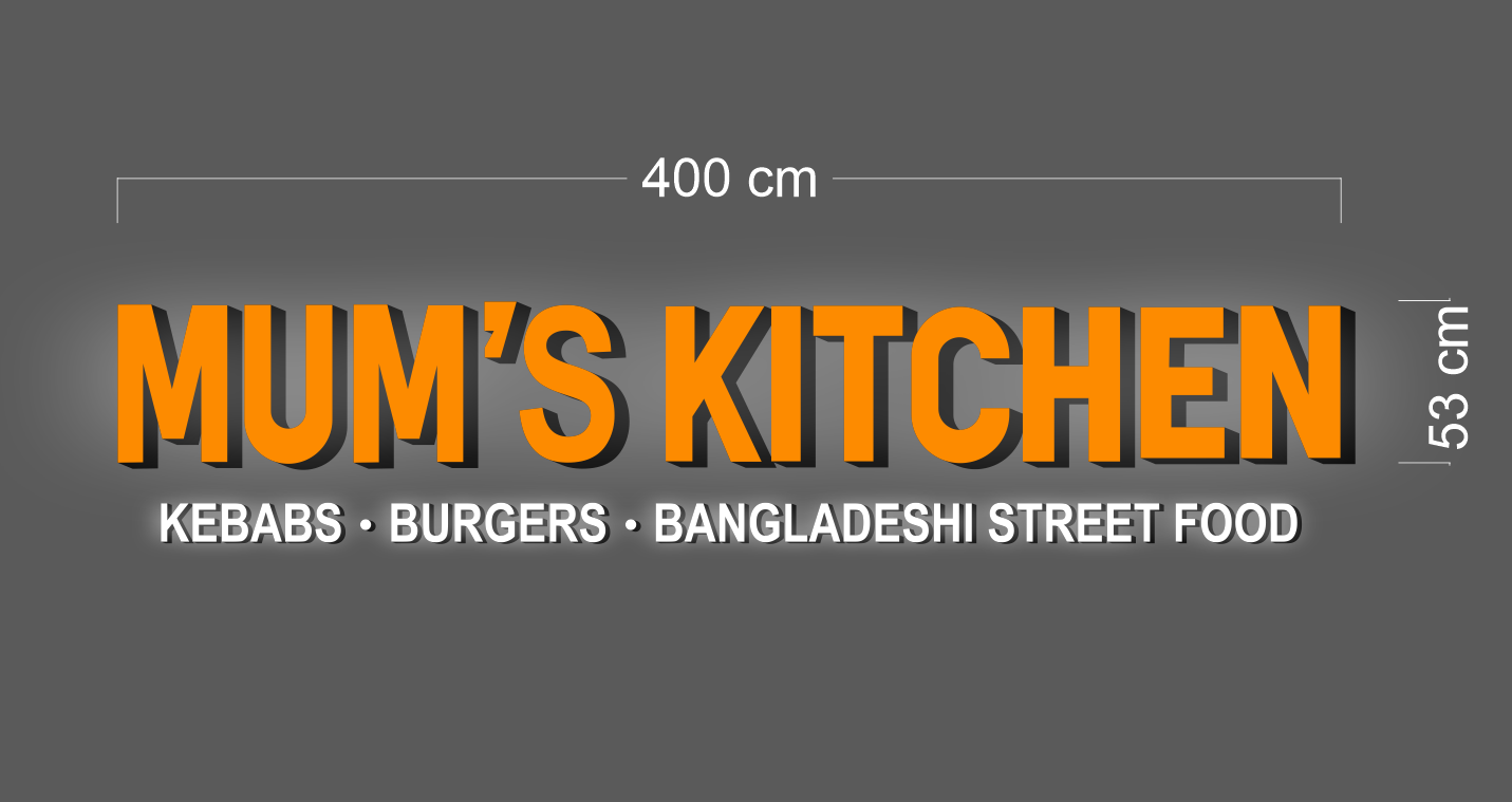 MUM'S KITCHEN | 3D CHANNEL LETTER SIGN