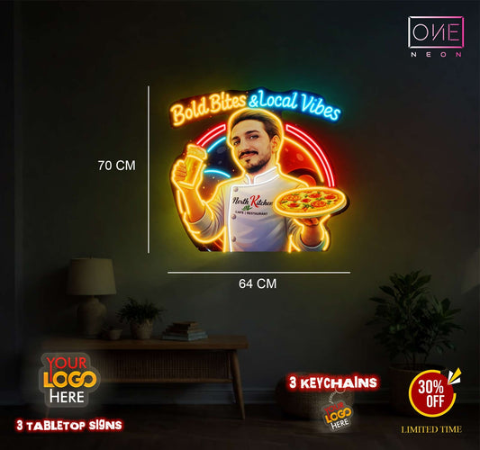 Bold Bites & Local Vibes | LED Neon Sign (2 signs)