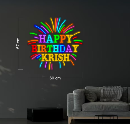 Happy birthday Krish| LED Neon Sign