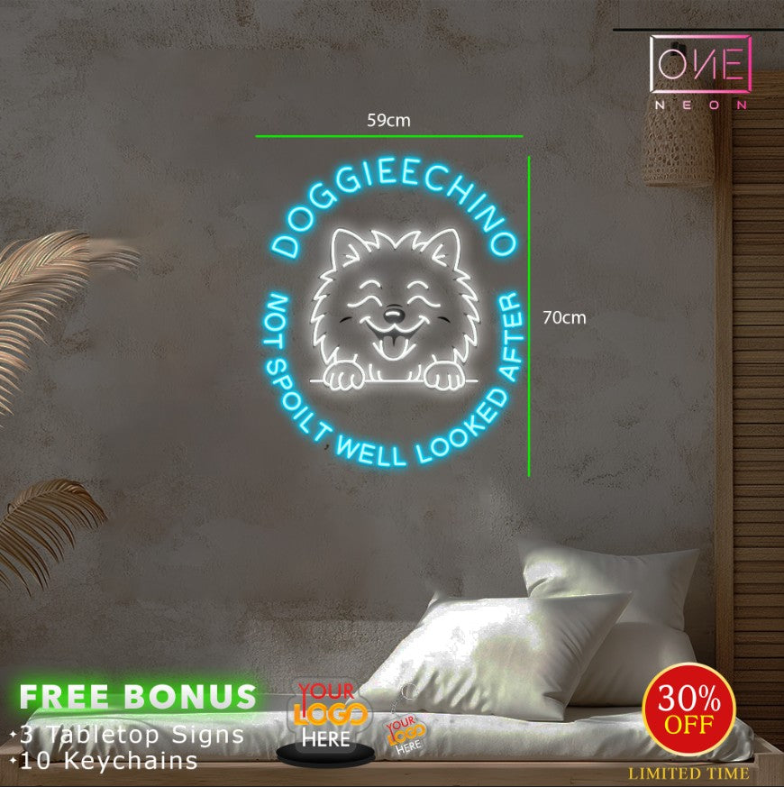 Doggiechino not spoilt, well looked after | LED Neon Sign