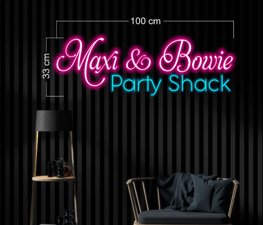 Maxi & Bowie Party Shack | LED Neon Sign