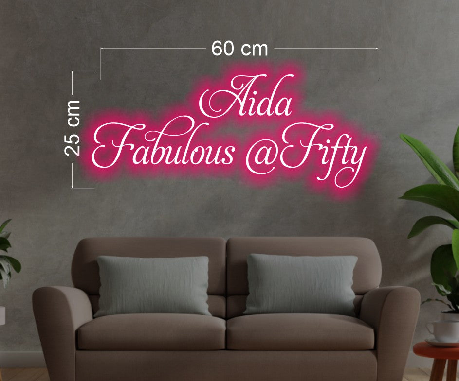 Aida's Fabulous Fifty | LED Neon Sign
