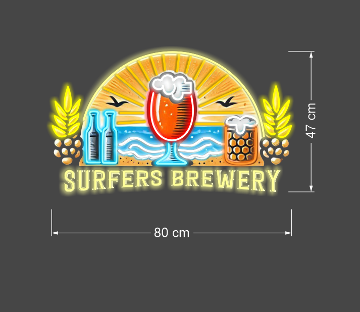 Surfers Brewery ( 3 signs)| LED Neon Sign