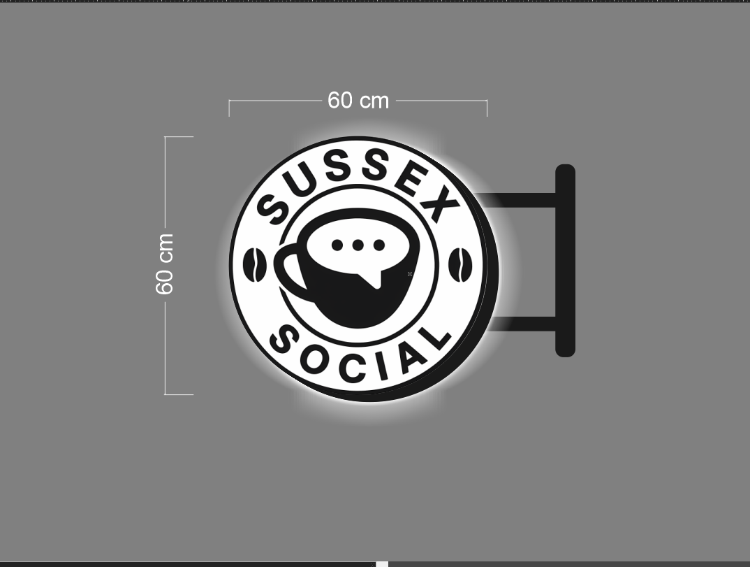 SUSSEX SOCIAL | LED Neon Sign + light box
