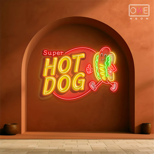 Enseigne au néon à LED Super Hot Dog