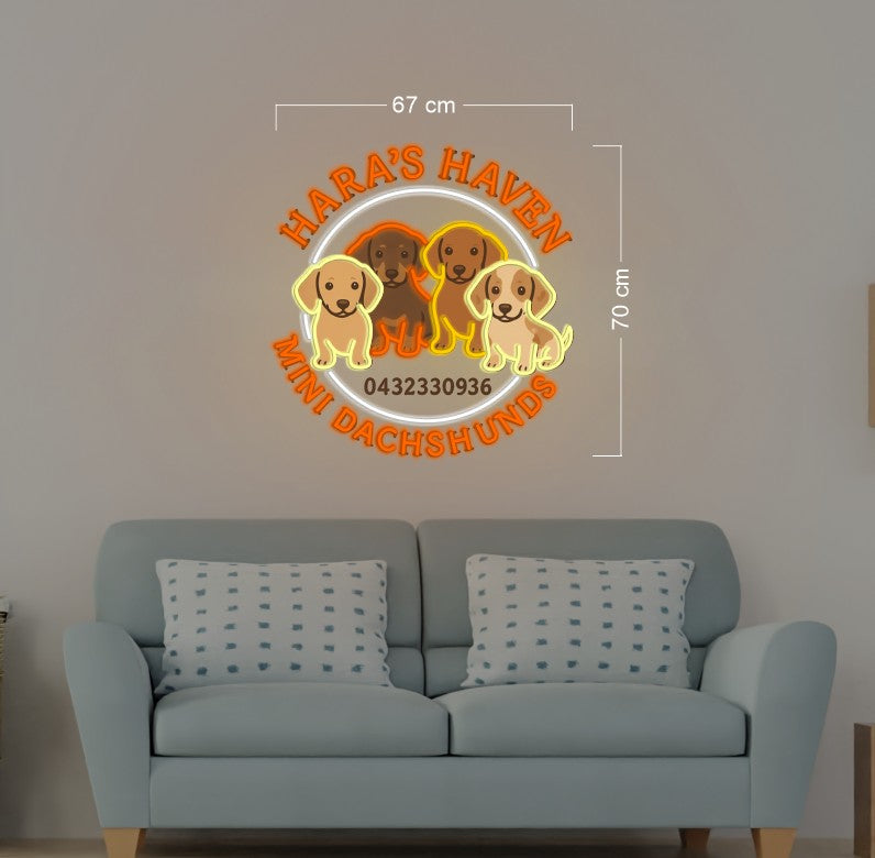 HARA'S HAVEN MINI DACHSHUNDS | LED Neon Sign